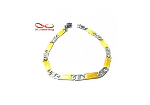 Gourmette En Acier Inoxydable DORE + Argenté au meilleur prix au Maroc