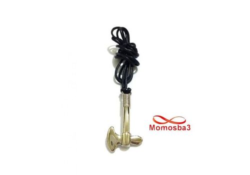 Collier Fil Noir Réglable Avec Pendentif Couperet En Acier Inoxydable Argenté - Unisex au meilleur prix au Maroc