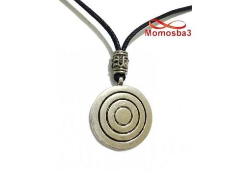 Collier Fil Noir Réglable Avec Pendentif Noir Argenté - Unisex au meilleur prix au Maroc