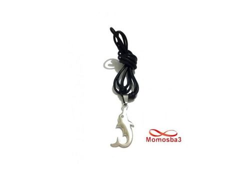 Collier Fil Noir Réglable Avec Pendentif Poisson En Acier Inoxydable Argenté - Unisex au meilleur prix au Maroc