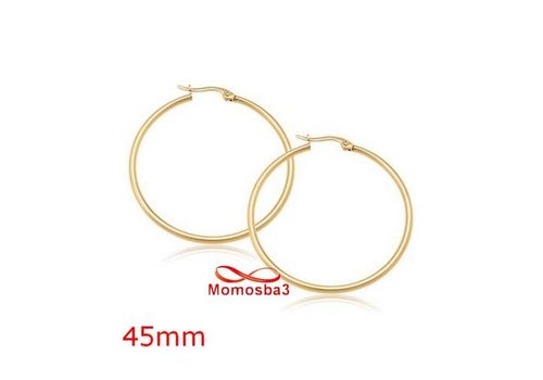 Boucles D’oreilles En Acier Inoxydable DORE - Size 4.5cm au meilleur prix au Maroc