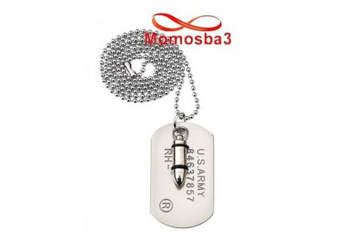 Chaine Maille Boule Avec Balle + Plaque Militaire En Acier Inoxydable (Argenté) au meilleur prix au Maroc