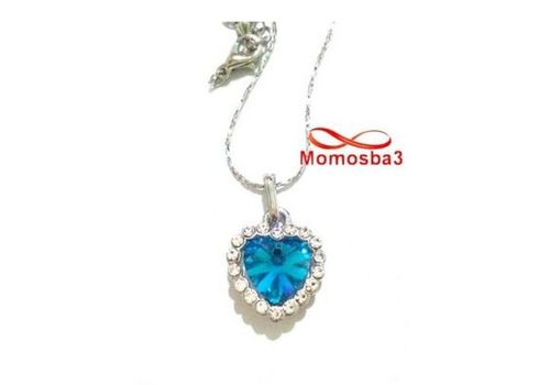 Chaîne Avec Pendentif Cœur BLEU Pour Femmes au meilleur prix au Maroc