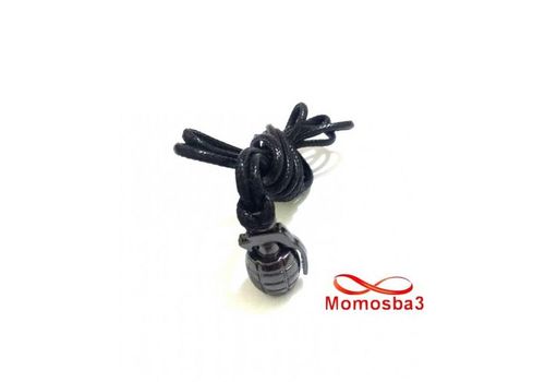 Collier Fil Noir Réglable Avec Pendentif Grenade Noir Acier Inoxydable Argenté - Unisex au meilleur prix au Maroc