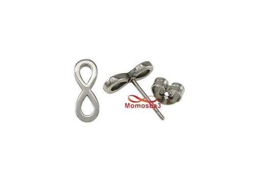 2 Boucles D'oreille Infinity En Acier Inoxydable au meilleur prix au Maroc