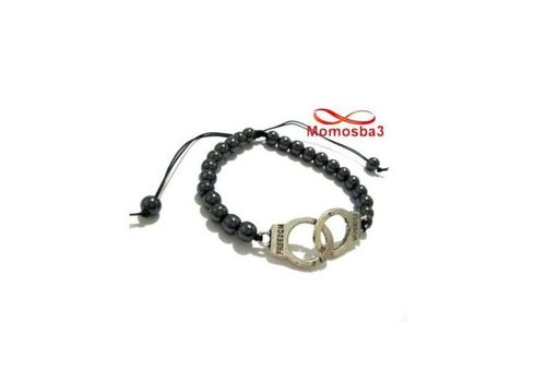 Agate Bracelet Hématite Avec Pendentif Menotte Freedom Unisex - Fil Réglable au meilleur prix au Maroc