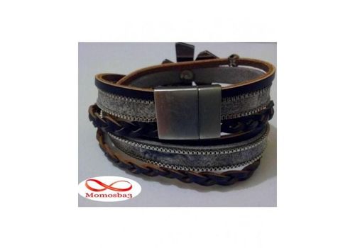 Bracelet Cuir Charm Avec Fermoir Magnette au meilleur prix au Maroc