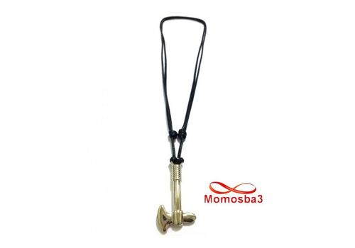 Collier Fil Noir Réglable Avec Pendentif Couperet En Acier Inoxydable Argenté - Unisex au meilleur prix au Maroc