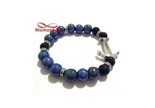 Agate Pierre Naturelle Avec Pendentif Ancre Vikings Argenté - Unisex au meilleur prix au Maroc