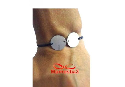 Bracelet King Of Morocco Fil Noir Pendentif 2 Pièces En Acier Inoxydable Unisex au meilleur prix au Maroc