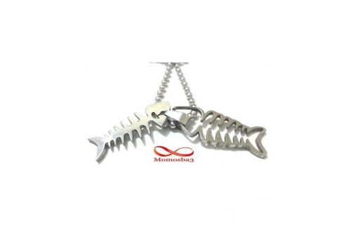 Chaine Et Pendentif Poisson En Acier Inoxydable - Unisex au meilleur prix au Maroc