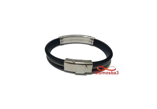Bracelet En Silicone Et Acier Inoxydable - (Réglable) au meilleur prix au Maroc