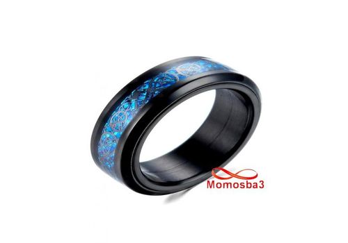 Bague Dragon En Acier Inoxydable Noir Et BLEU - Unisex au meilleur prix au Maroc