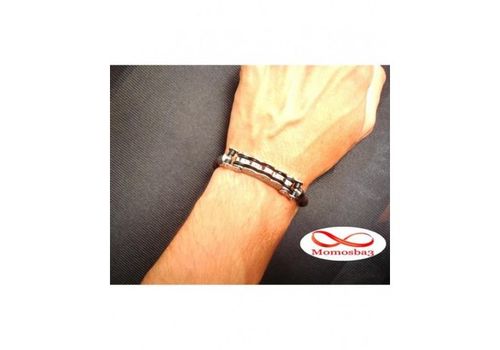 Bracelet cuir MARRON et acier inoxydable au meilleur prix au Maroc