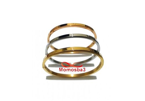 3 Bracelets en Acier Inoxydable et Plaqué Or Tri Colors Argent Or et Or ROSE au meilleur prix au Maroc
