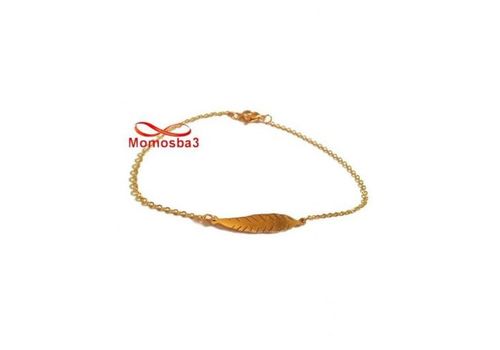 Bracelet Plume En Acier Inoxydable DORE Pour Femmes au meilleur prix au Maroc