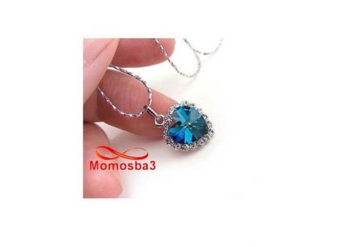 Chaîne Avec Pendentif Cœur BLEU Pour Femmes au meilleur prix au Maroc