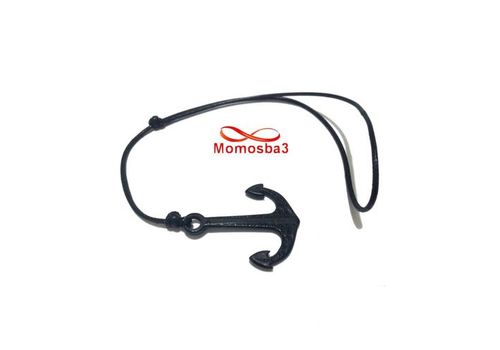 Bracelet Fil Noir Réglable Avec Pendentif Ancre Marine - Unisex au meilleur prix au Maroc