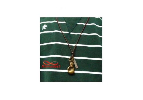 Collier Cuir MARRON Réglable Avec Pendentif GANT DE BOXE - Unisex au meilleur prix au Maroc