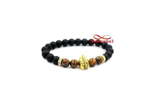 Agate Pierres Naturelle TIGER Eye + Noir Mat Avec Pendentif GLADIATOR au meilleur prix au Maroc