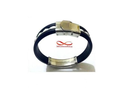 Bracelet En Acier Inoxydable Et Silicone + Cuir (Réglable) au meilleur prix au Maroc