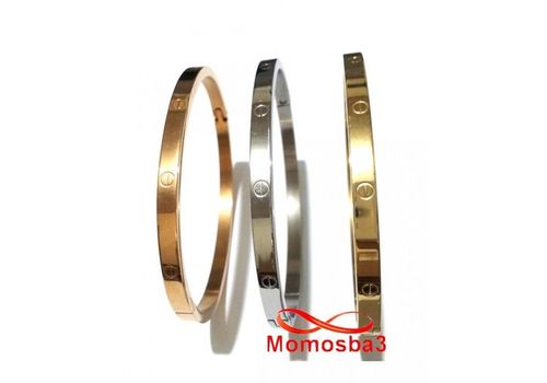 3 Bracelets en Acier Inoxydable et Plaqué Or Tri Colors Argent Or et Or ROSE au meilleur prix au Maroc