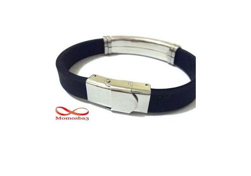 Bracelet En Silicon Et Acier Inoxydable (Réglable) au meilleur prix au Maroc