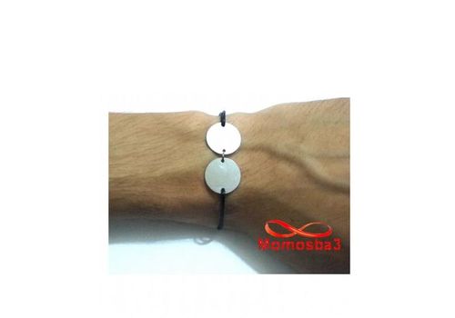Bracelet King Of Morocco Fil Noir Pendentif 2 Pièces En Acier Inoxydable Unisex au meilleur prix au Maroc