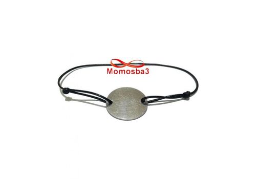 Bracelet Mohammed VI Fil Noir Réglable Avec Pendentif Pièce Taille Moyenne En Acier Inoxydable - Unisex au meilleur prix au Maroc