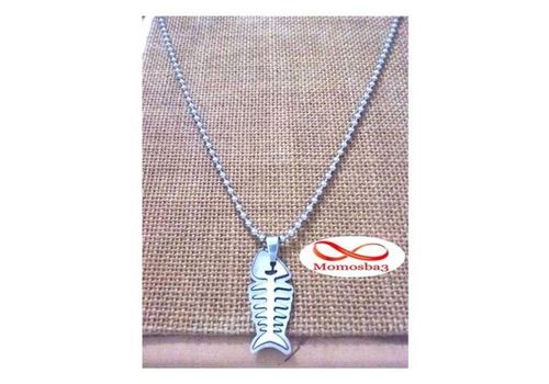 Chaine Et Pendentif Poisson En Acier Inoxydable - Unisex au meilleur prix au Maroc