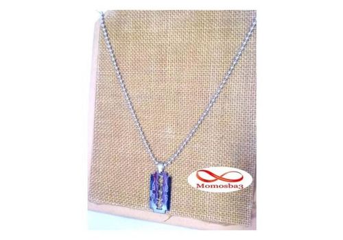 Chaine En Acier Inoxydable Avec Pendentif Rasoir Noir au meilleur prix au Maroc