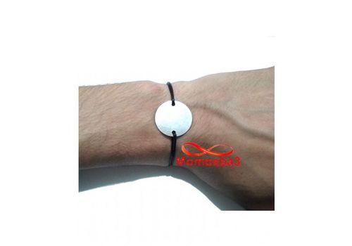 Bracelet Mohammed VI Fil Noir Réglable Avec Pendentif Pièce Taille Moyenne En Acier Inoxydable - Unisex au meilleur prix au Maroc