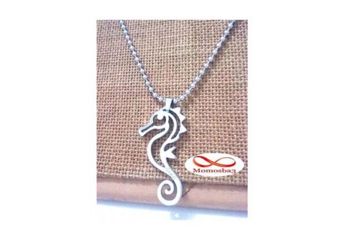 Chaine avec Pendentif Argenté En Acier Inoxydable au meilleur prix au Maroc