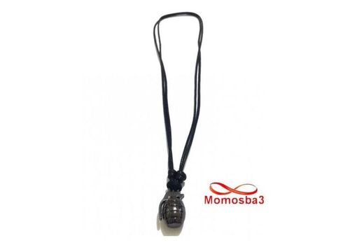 Collier Fil Noir Réglable Avec Pendentif Grenade Noir Acier Inoxydable Argenté au meilleur prix au Maroc