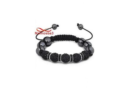 Bracelet Shamballa Crystal Noir - Unisex au meilleur prix au Maroc