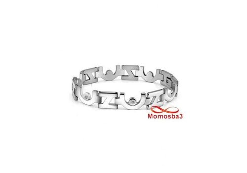 Bracelet En Acier Inoxydable Argenté Avec Pierres Cristal - Unisex au meilleur prix au Maroc