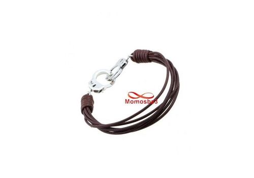 Bracelet Fils MARRON Réglable Avec Pendentif Menotte Argenté Unisex au meilleur prix au Maroc