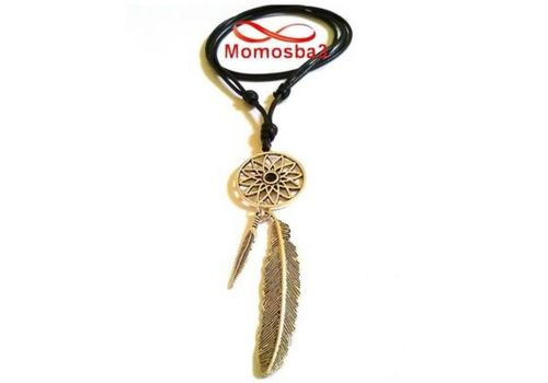 Collier Fil Noir Réglable Avec Pendentif Plume - Unisex au meilleur prix au Maroc