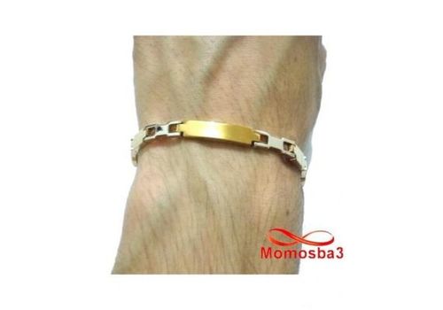 Bracelet En Acier Inoxydable Argenté + DORE Unisex Réglable au meilleur prix au Maroc