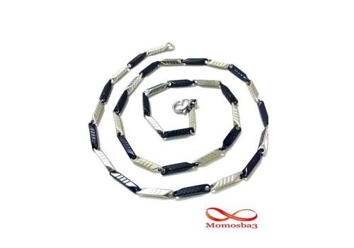 Chaîne En Acier Inoxydable Argenté + Noir Unisex au meilleur prix au Maroc