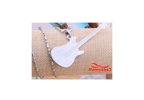 Chaine Avec Pendentif Guitar Argenté - Acier Inoxydable au meilleur prix au Maroc