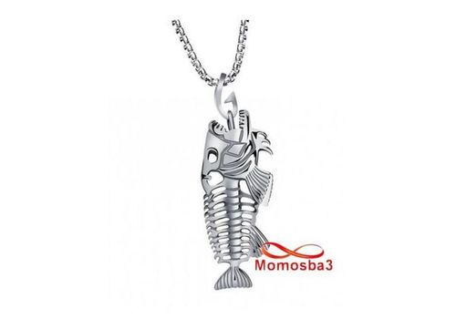 Chaine Et Pendentif Grand Poisson 7cm En Acier Inoxydable - Unisex au meilleur prix au Maroc