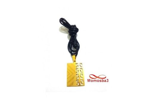 Collier Fil Noir Réglable Avec Pendentif Plaque En Acier Inoxydable DORE au meilleur prix au Maroc