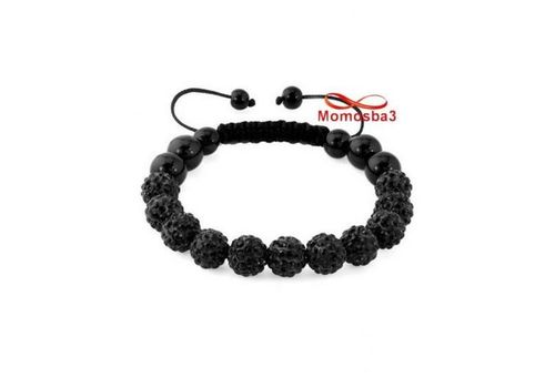 Bracelet Shamballa Crystal Noir - Unisex au meilleur prix au Maroc