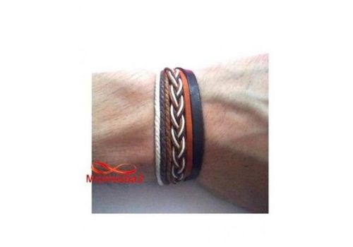 Bracelet Torsadé Cuir Et Fil Réglable Unisex au meilleur prix au Maroc