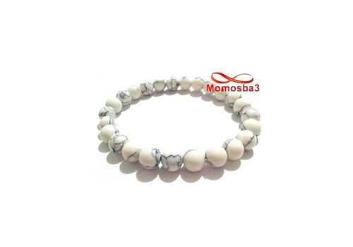 Agate Pierres Naturelle BLANC Noir - élastique au meilleur prix au Maroc