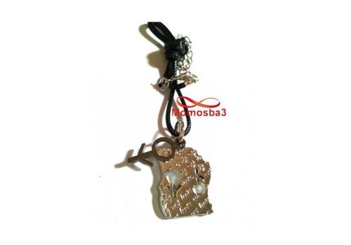 Collier Fil Noir Et Pendentif En Acier Inoxydable - Unisex au meilleur prix au Maroc