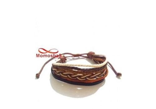 Bracelet Torsadé Cuir Et Fil Réglable Unisex au meilleur prix au Maroc