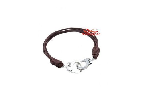 Bracelet Fils MARRON Réglable Avec Pendentif Menotte Argenté Unisex au meilleur prix au Maroc