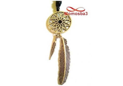 Collier Fil Noir Réglable Avec Pendentif Plume - Unisex au meilleur prix au Maroc